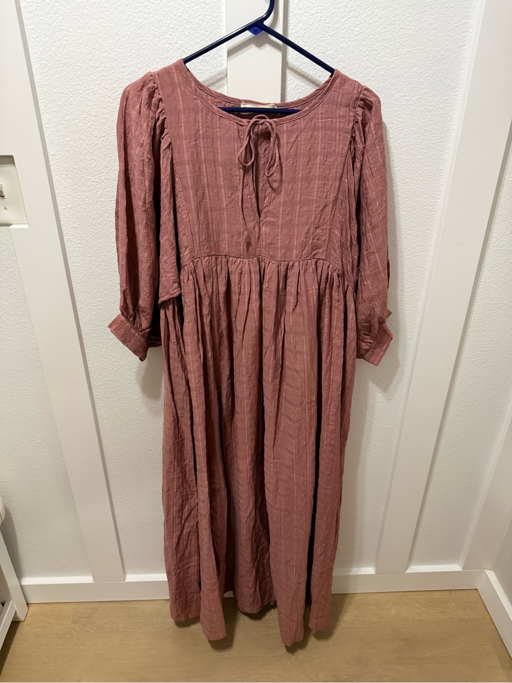 By Together Dusty Rose Long Dress sleeved loose cottage garden size small